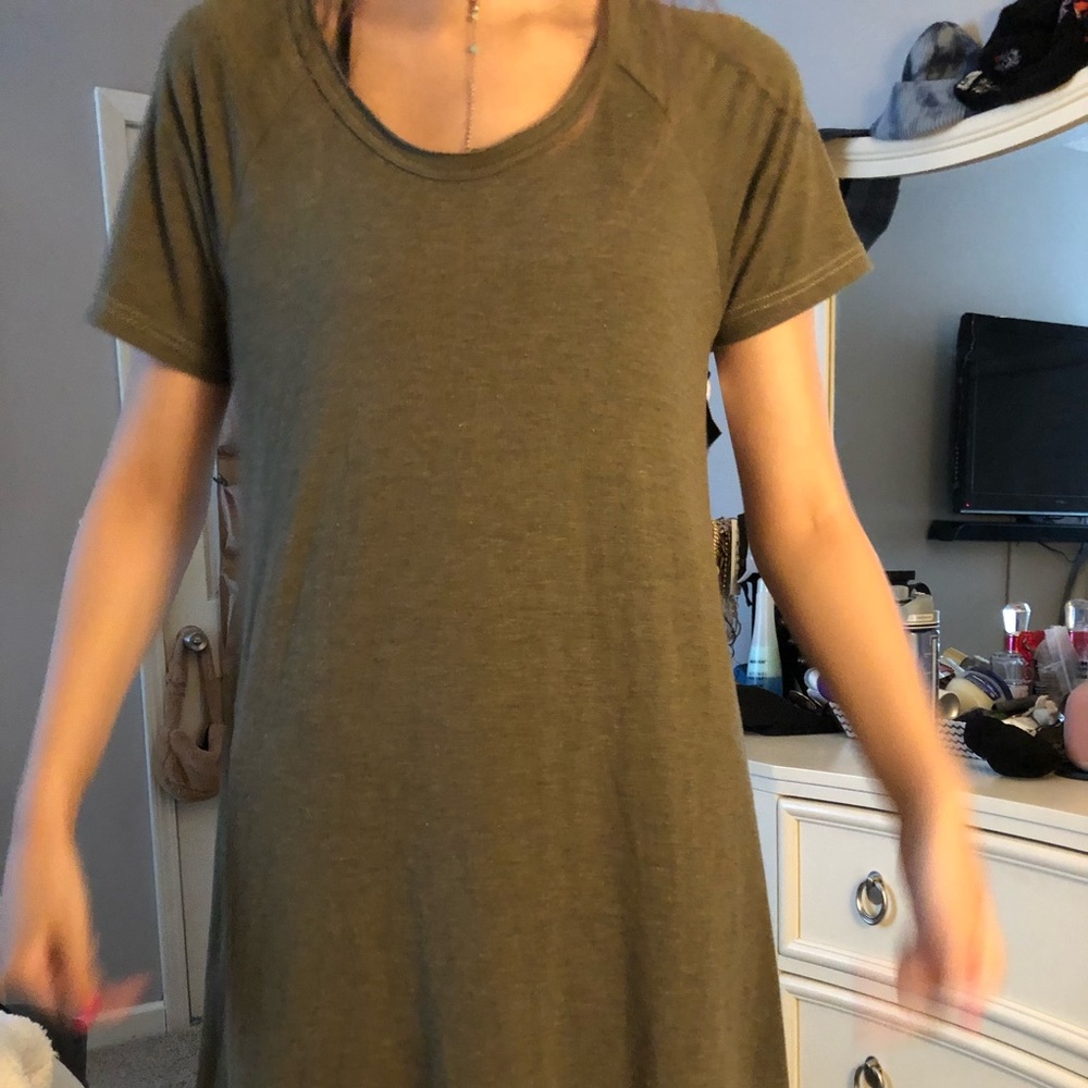 green natural life t shirt dress